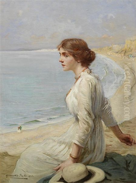 Girl Looking Out To Sea - view 1