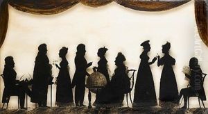 A Silhouette Conversation Piece Of Nine Full-length Figures by Isaac Taylor III