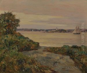 Schooner At Boothbay Harbor, Maine by Charles Jay Taylor