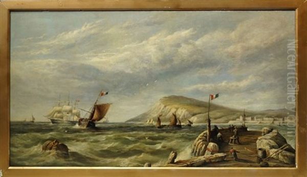 Shipping Off A French Harbour - view 1