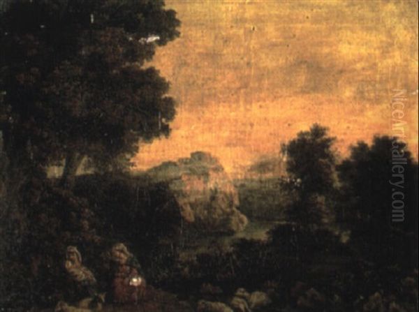 An Italianate Landscape With Sheperdesses - view 1