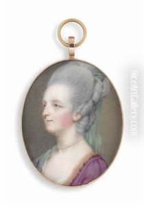 Countess Jane Macartney, Nee Stuart (1742-1828), In Mauve Dress, Her Upswept Powdered Hair Dressed In Ringlets by John (Old Taylor) Taylor