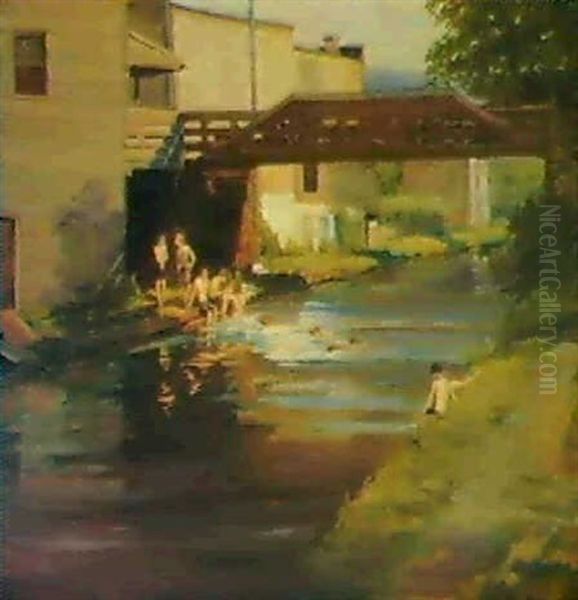 Boys Bathing On The Canal, New Hope - view 1