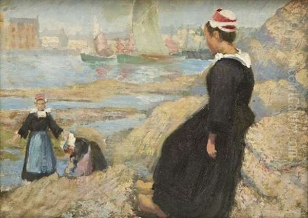 Girls At The Water's Edge, Brittany - view 1