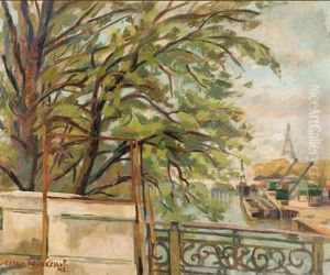 Vue De La Seine A Paris by Youri Yourievitch Tcherkesoff