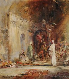Orientalist Interior With Four Figures by Douglas Arthur Teed