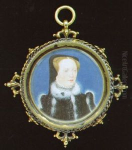 Portrait Of A Noblewoman (mary Neville?) In Gown Trimmed With Fur, A Gold Comb In Her Hair, Covered By Mourning Cap