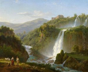 Wasserfall Bei Tivoli by Abraham (Alexandre) Teerlink