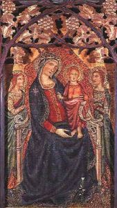 The Madonna And Child Enthroned With Two Female Saints by Niccolo (di ser Sozzo) Tegliacci