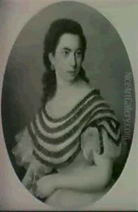 Portrait Einer Jungen Dame Mit Einem Rosenzweig by Karl Teibler