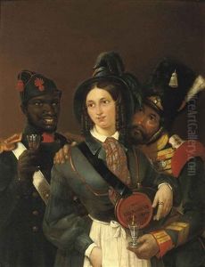 Grenadiers Of The 2nd Bataljon, 3rd Company And Their Sutler by Joseph Teixeira De Mattos
