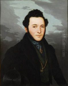 Retrato De Caballero De Medio Cuerpo, Con Chistera En La Mano