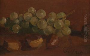 Stillleben Mit Kastanien Und Trauben by Josef Telfner