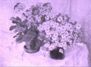 Still Life With Daisies And Petunias by Valeria Telkessy