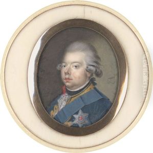 Bildnis Stadhouder Willem V. Von Oranien (1748-1806) In Blauer Uniform Mit Dem Hosenbandorden by Leonard Temminck