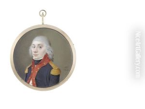 A Rare Portrait Of Charles, Comte Lefebvre-desnoettes (1773-1822), Wearing Blue Coat With Scarlet Facings And Standing Collar, Gold Epaulettes, White Waistcoat, Chemise And Black Stock