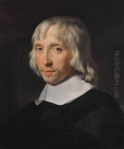 Portrait Of A Gentleman, Bust-length, In A Black Costume With A White Collar by Abraham Lambertsz Jacobsz van den Tempel