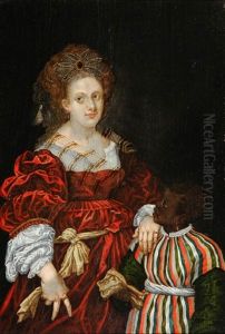 Laura De Diante, Duchesse Of Ferrara (after Titian) by Abraham Lambertsz Jacobsz van den Tempel