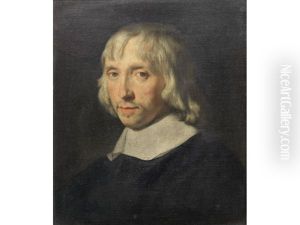 Portrait Of A Gentleman, Bust-length, In A Black Tunic With A White Collar by Abraham Lambertsz Jacobsz van den Tempel
