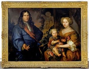 Portrait De Famille Dans Un Paysage by Abraham Lambertsz Jacobsz van den Tempel