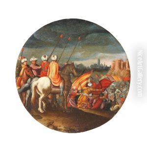 A Military Encampment Outside The Walls Of A City by Antonio Tempesta