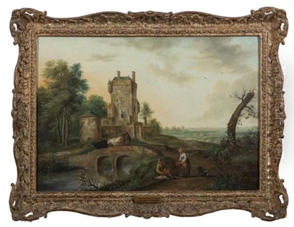 Landscape With Stone Tower And Bridge - view 1