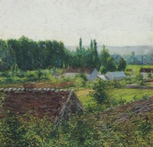 Farmhouses In Giverny by John Leslie Breck