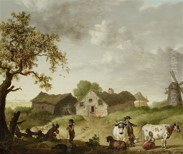 Melkende Magd Im Gesprach - view 1