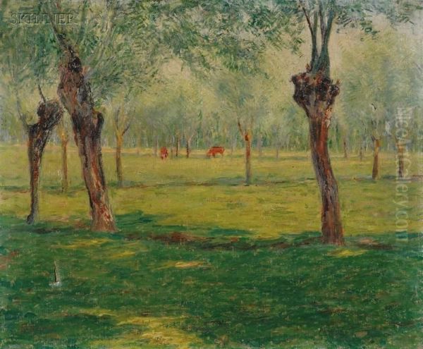 Landscape With Cows At Pasture/an Impressionist Scene - view 1