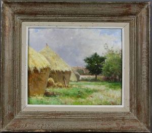 Landscape With Haystacks by John Leslie Breck