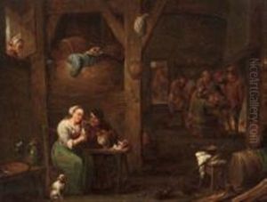 Couple D"amoureux Dans Une Taverne by David Teniers III