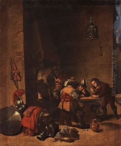 Interior With Guards by David Teniers Iv