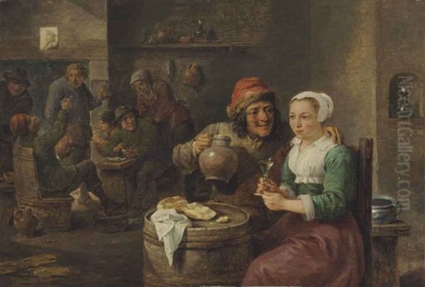 A Boor And A Young Woman Drinking In A Tavern - view 1