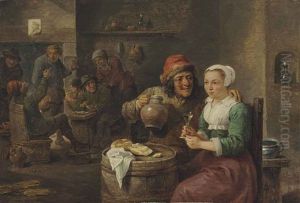 A Boor And A Young Woman Drinking In A Tavern