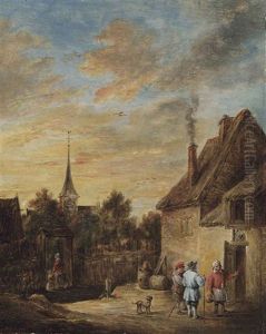 Peasants By A Cottage by David Teniers Iv