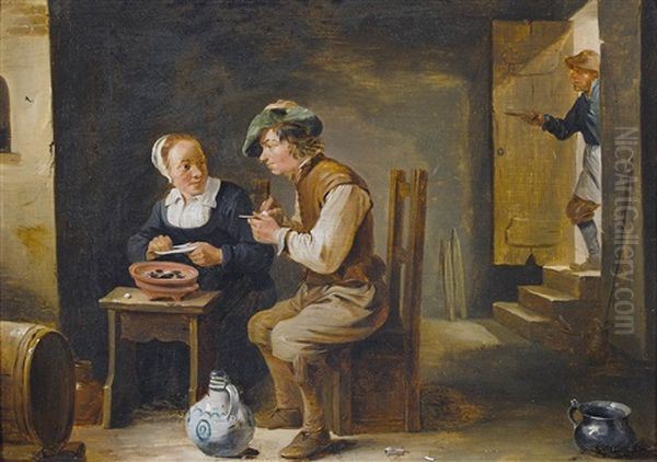 Kucheninterieur Mit Pfeifenraucher - view 1