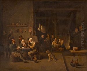 Les Joueurs De Cartes Dans Un Interieur by David Teniers Iv