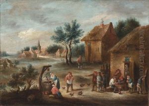 Rejouissances Paysannes Devant Une Auberge by David Teniers Iv