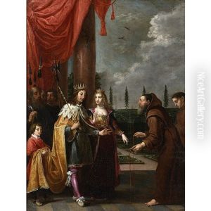 Le Pere Dominique De Jesus Marie Ruzzola Remettant Le Scapulaire A Ferdinand Ii Du Saint-empire Et A Sa Femme Eleonore De Mantoue by David The Elder Teniers