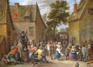 Peasants Making Merry By An Inn by David The Elder Teniers