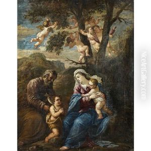 Le Repos De La Sainte Famille by David Teniers the Younger