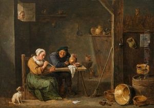 Old Woman Peering Through The Window by David Teniers the Younger