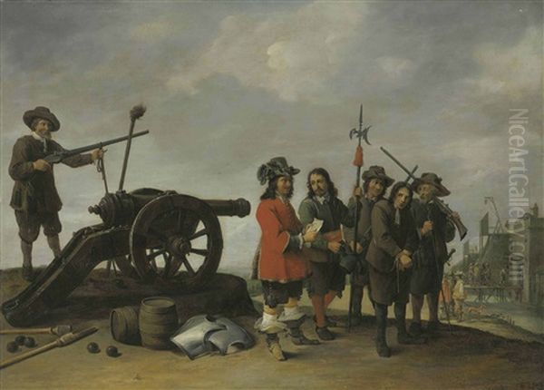 A Prisoner Brought Before An Officer, A Fortress Beyond - view 1