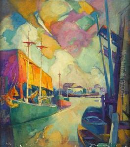 View Of Gloucester Harbor by Hugh Henry Breckenridge