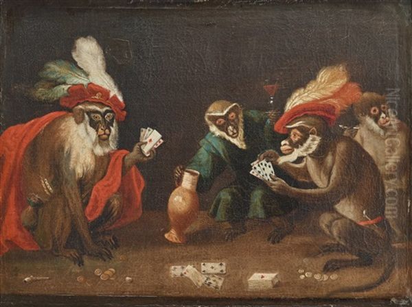 Card Playing Monkeys - view 1