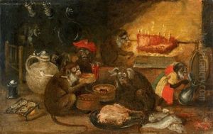 Monkeys As Merry Company by Abraham Teniers