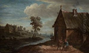Campesinos Junto Al Rio by Abraham Teniers
