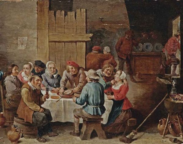 Peasants Eating And Drinking In An Interior - view 1