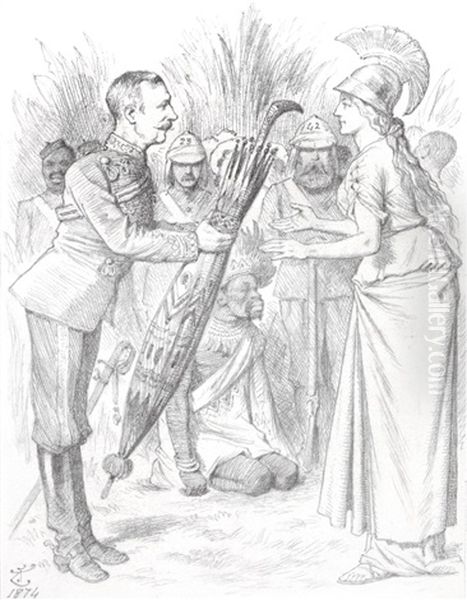 Dearly Bought" ('sir Garnet "it Don't Look Much, Madam, But It Has Cost Good Money, And Better Lives!" Britannia "and But For You, Sir Garnet, Might Have Cost More Of Both!"") ('king Coffee's Umbrella Has Been Brought To England" - Morning Paper) - view 1