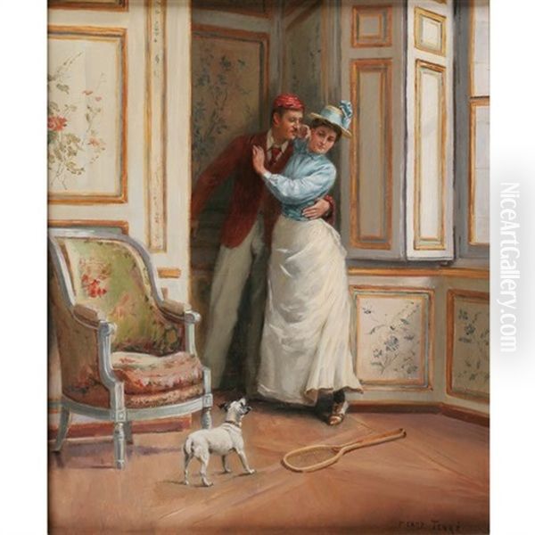 Two Lovers After A Tennis Match - view 1